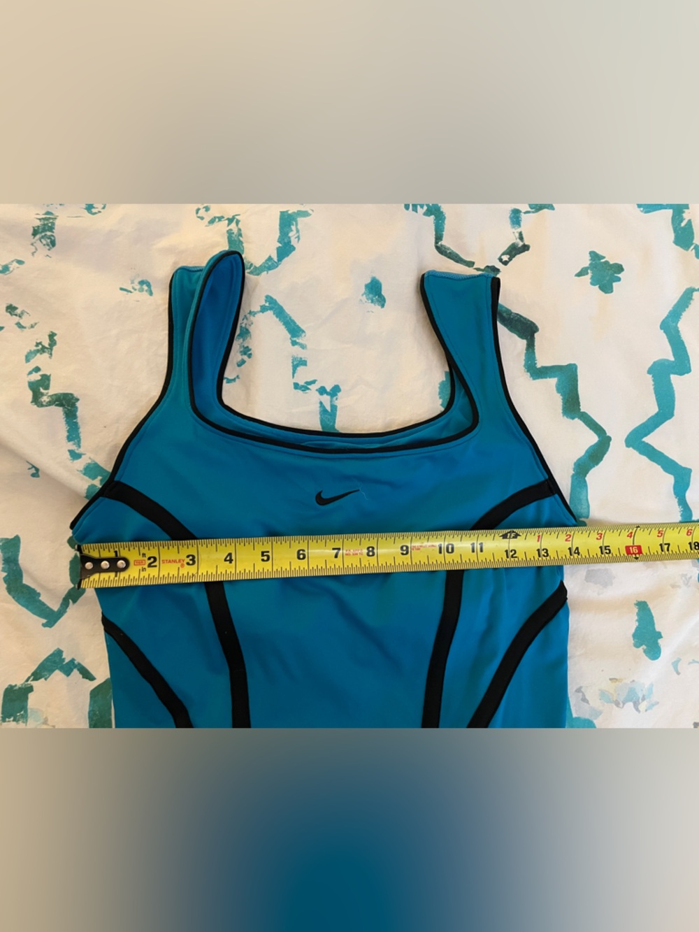 Nike Dry fit Teal Blue Athletic Tennis Golf  Dress with Black Waistband Sz S - Picture 12 of 16
